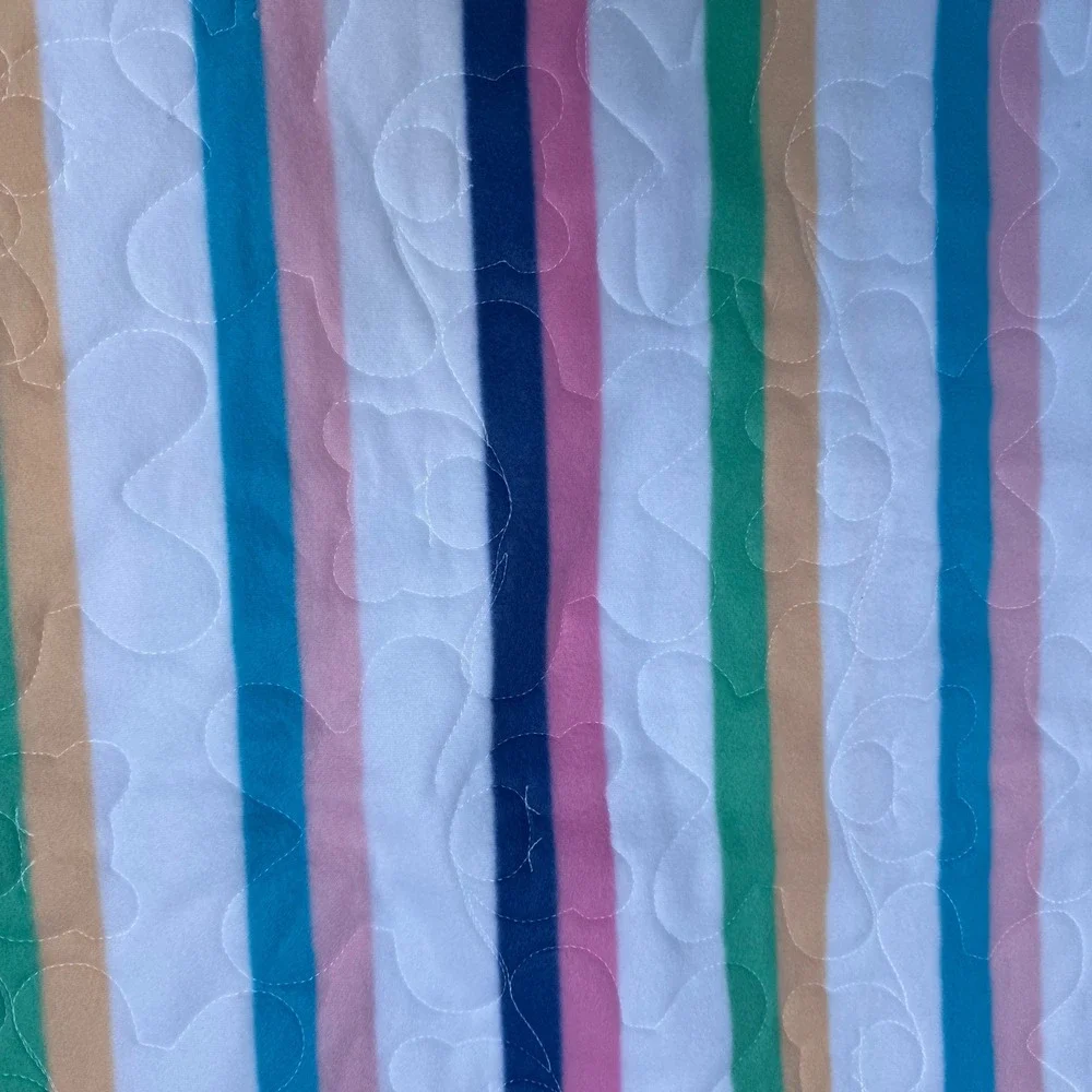 2.8 Handmade Patchwork Quilt 52x53 Teddy Bear Quilting Rainbow Pastel Throw Lap